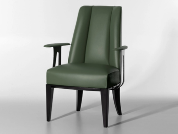 MAUA - Leather chair with armrests by Lorenzo Tondelli - view 2